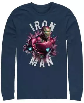 Мужская футболка Marvel Avengers Endgame Iron Man Particle Burst с длинным рукавом Fifth Sun, синий