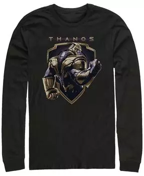 Мужская футболка Marvel Avengers Endgame Thanos Shield Strong Pose, с длинным рукавом Fifth Sun, черный
