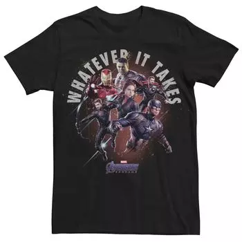 Мужская футболка Marvel Avengers Endgame «Во что бы то ни стало», групповая фотография Licensed Character, черный