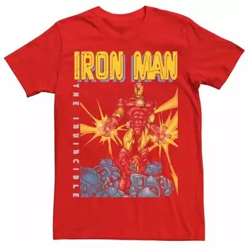 Мужская футболка Marvel Avengers Iron Man The Invincible Dark Portrait Licensed Character, красный
