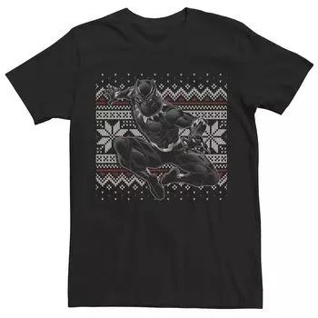 Мужская футболка Marvel Black Panther Jump Ugly Christmas с короткими рукавами Licensed Character