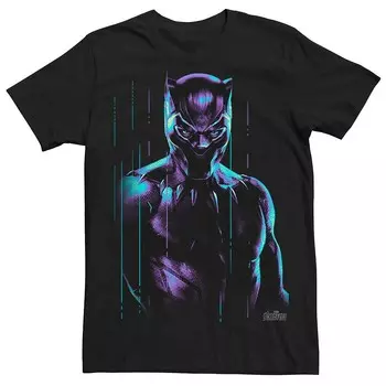 Мужская футболка Marvel Black Panther со светящимся рисунком в стиле ретро Licensed Character, черный