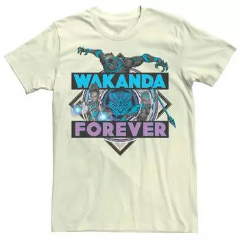Мужская футболка Marvel Black Panther Wakanda Forever неоновых цветов Licensed Character