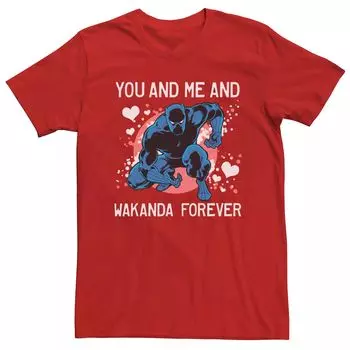 Мужская футболка Marvel Black Panther You & Me & Wakanda Forever Valentine Licensed Character