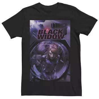 Мужская футболка Marvel Black Widow No Restraints Play с обложкой комиксов Licensed Character