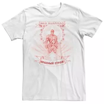 Мужская футболка Marvel Black Widow Red Guardian красного оттенка с портретом Licensed Character