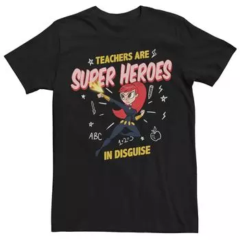 Мужская футболка Marvel Black Widow Teachers Are Super Heroes Licensed Character