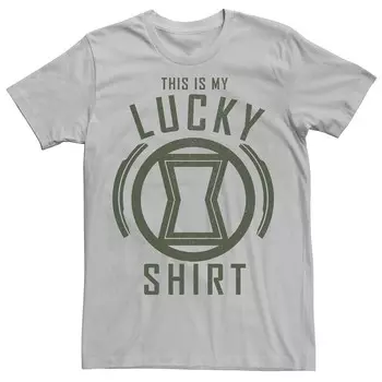 Мужская футболка Marvel Black Widow This Is My Lucky Shirt с надписью Licensed Character, цвет Silver