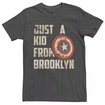 Мужская футболка Marvel Captain America Just A Kid From Brooklyn Licensed Character