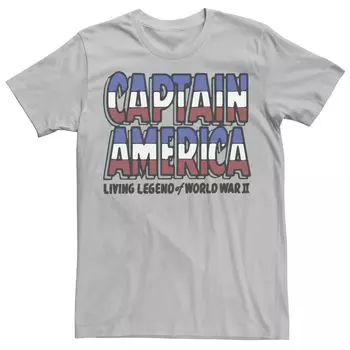 Мужская футболка Marvel Captain America Living Legend Of II World War Licensed Character