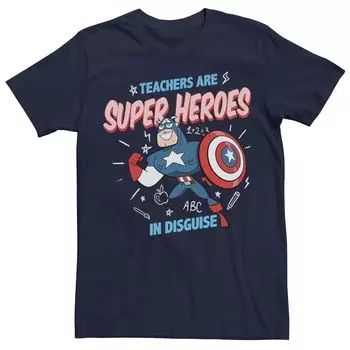 Мужская футболка Marvel Captain America Teachers Are Heroes Licensed Character