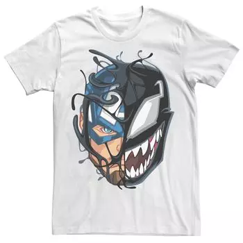 Мужская футболка Marvel Captain America Venom с разрезом на лице Licensed Character