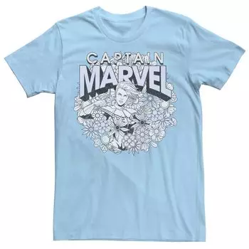 Мужская футболка Marvel Captain Marvel Spring с цветочным принтом Licensed Character