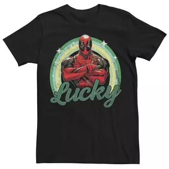 Мужская футболка Marvel Deadpool Lucky Green Rainbow Licensed Character
