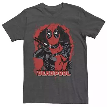 Мужская футболка Marvel Deadpool с пятнами краски Super Hero Licensed Character