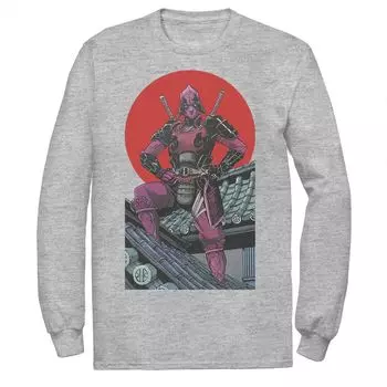Мужская футболка Marvel Deadpool Samurai Warrior Pose Red Sun Tee