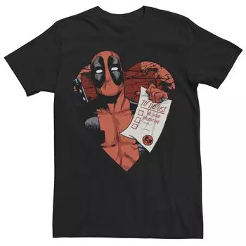 Мужская футболка Marvel Deadpool To Do List You ко Дню святого Валентина Licensed Character