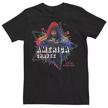 Мужская футболка Marvel Doctor Strange Movie 2 America Chavez с портретной краской и звездой Licensed Character