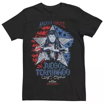 Мужская футболка Marvel Doctor Strange Movie 2 Juego Terminado America Chavez с портретом Americana Licensed Character
