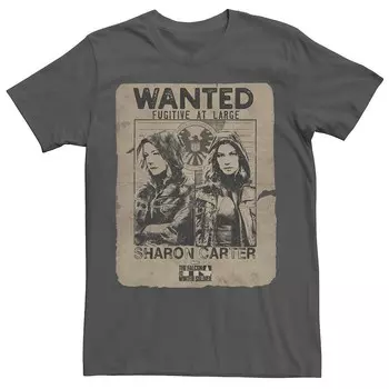 Мужская футболка Marvel Falcon & Winter Soldier Sharon Carter Fugitive Licensed Character, цвет Charcoal