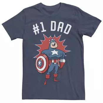 Мужская футболка Marvel Father's Day #1 с портретом папы Капитана Америки