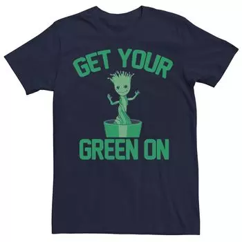 Мужская футболка Marvel Groot Green On St Патрика Licensed Character