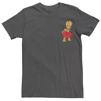 Мужская футболка Marvel Groot Heart Pocket Hit Licensed Character, цвет Charcoal