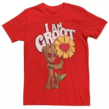 Мужская футболка Marvel Guardians I Am Groot Daisy Flower на день Святого Валентина Licensed Character