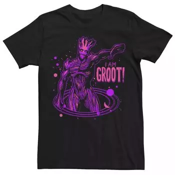 Мужская футболка Marvel Guardians Of The Galaxy Giant Groot In Space с рисунком Licensed Character