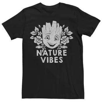 Мужская футболка Marvel Guardians Of The Galaxy Groot Nature Vibes Licensed Character, черный