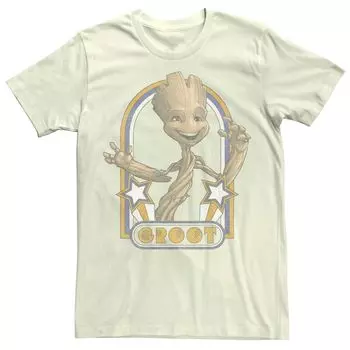 Мужская футболка Marvel Guardians Of The Galaxy Groot с портретом звезды в стиле ретро Licensed Character