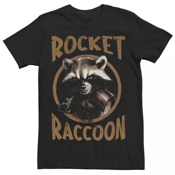 Мужская футболка Marvel Guardians of The Galaxy Rocket Raccoon Circle с портретом Licensed Character