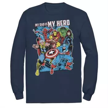 Мужская футболка Marvel Heros My Dad My Hero ко Дню отца Licensed Character