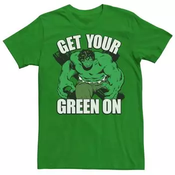Мужская футболка Marvel Hulk Get Your Green On St. Патрика Licensed Character