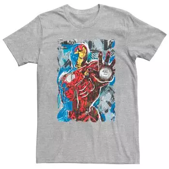 Мужская футболка Marvel Iron Man Silhouette Action Fill Licensed Character