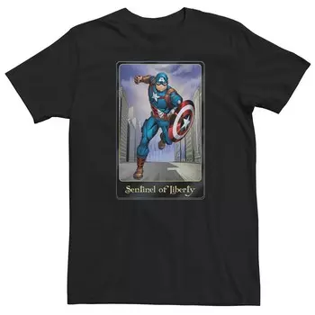 Мужская футболка Marvel Капитан Америка Licensed Character, черный