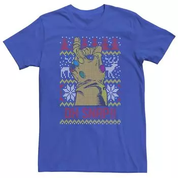 Мужская футболка Marvel Oh Snap Infinity Gauntlet Ugly Christmas Design Licensed Character