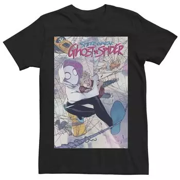 Мужская футболка Marvel Spider-Gwen New In Town с обложкой комиксов Licensed Character
