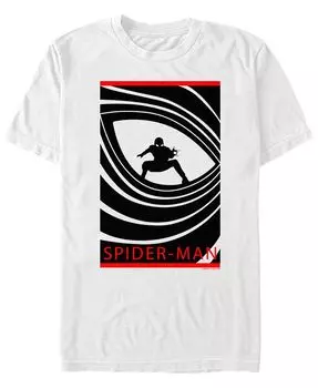 Мужская футболка Marvel Spider-Man Far From Home Eye of the Spider, с коротким рукавом Fifth Sun, белый