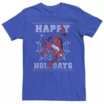 Мужская футболка Marvel Spider-Man Happy Holidays с короткими рукавами Licensed Character