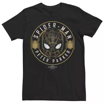 Мужская футболка Marvel Spider-Man No Way Home Peter Parker с желтыми линиями и круглым логотипом Licensed Character