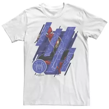 Мужская футболка Marvel Spider-Man No Way Home Spider-Man со схематическими панелями Licensed Character