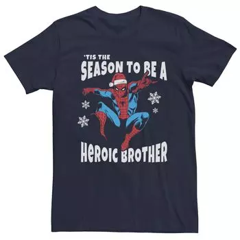Мужская футболка Marvel Spider-Man Season To Be a Heroic Brother с портретом Licensed Character