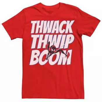 Мужская футболка Marvel Spider-Man Thwack Thwip Boom со звуковыми эффектами Licensed Character