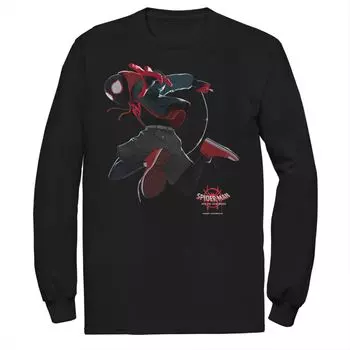 Мужская футболка Marvel Spider-Verse Miles Leap с портретом Licensed Character