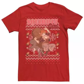 Мужская футболка Marvel Squirrel Girl и на цыпочках с портретом и рождественским дизайном Licensed Character
