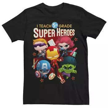 Мужская футболка Marvel Super Heroes для преподавателей 5-го класса Licensed Character