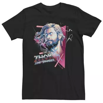 Мужская футболка Marvel Thor Love And Thunder с треугольной оправой Thor God Mode Licensed Character