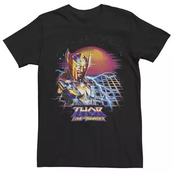 Мужская футболка Marvel Thor Love and Thunder Synthwave Sunset Licensed Character