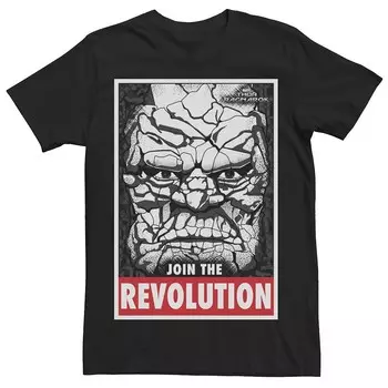 Мужская футболка Marvel Thor Ragnarok Korg Join Revolution Propaganda Licensed Character, черный